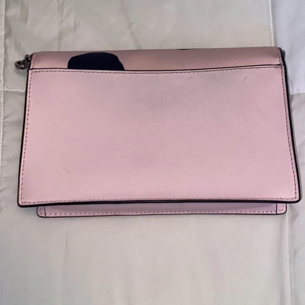 kate spade Pink Floral Crossbody Bag with Navy Accents